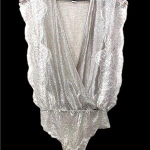 Victoria's Secret Silver Lace Chemise